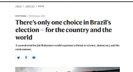 Revista britânica Nature publica editorial pró-Lula: "Há apenas uma escolha na eleição do Brasil"