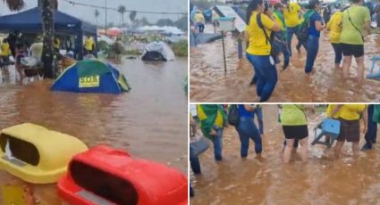 VÍDEO: Acampamento golpista em Brasília é tomado pela água após forte chuva