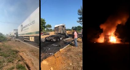 VÍDEOS - Terroristas incendeiam caminhões durante bloqueio de rodovia em Rondônia