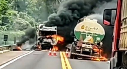 VÍDEO: Extremistas bolsonaristas incendeiam caminhões-tanque no MT