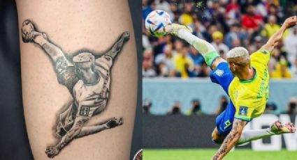 Richarlison reposta imagem de fã que tatuou seu golaço