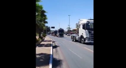 VÍDEO: Ruralistas levam caminhões a Cuiabá por golpe; PGR pede reforço da PRF para evitar caos