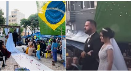 VÍDEO: Ato golpista em frente a quartel tem até cerimônia de casamento de bolsonaristas