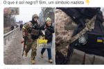 Soldado ucraniano usa no uniforme o Sol Negro, símbolo nazista com três suásticas