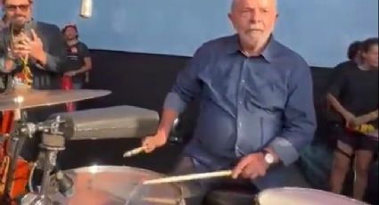 VÍDEO: No 1º de Maio, Lula brinca e toca bateria no intervalo dos discursos