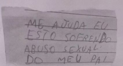 Menina de 10 anos denuncia em bilhete ser vítima de abuso sexual do padrasto