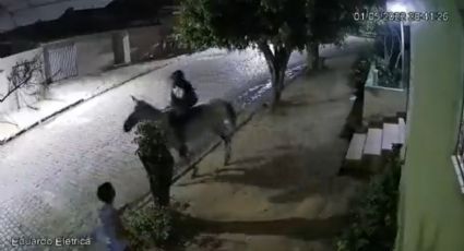 VÍDEO: Com gasolina cara, ladrão assalta a cavalo e bomba nas redes