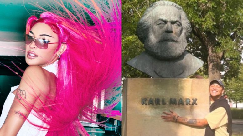 Pabllo Vittar posta foto abraçada com a estátua de Karl Marx