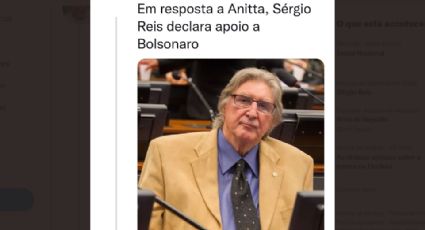 “Em resposta a Anitta, Sérgio Reis declara apoio a Bolsonaro”: o meme do dia