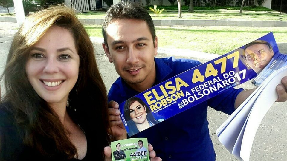 Eduardo Torres, irmão de Michelle Bolsonaro, em campanha para deputado distrital em 2018