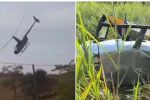 VÍDEO: Helicóptero com vice-prefeito e deputado federal cai após se chocar com rede elétrica