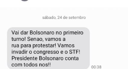 Paranaenses recebem SMS golpista: "Vai dar Bolsonaro! Se não, invadimos o STF!"