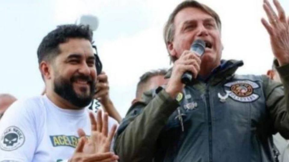 Jackson Villar e Jair Bolsonaro em motociata na capital paulista