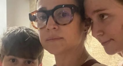 Gabriela Duarte com os filhos em Israel: "foi o dia inteiro de alarmes e descidas pro bunker"