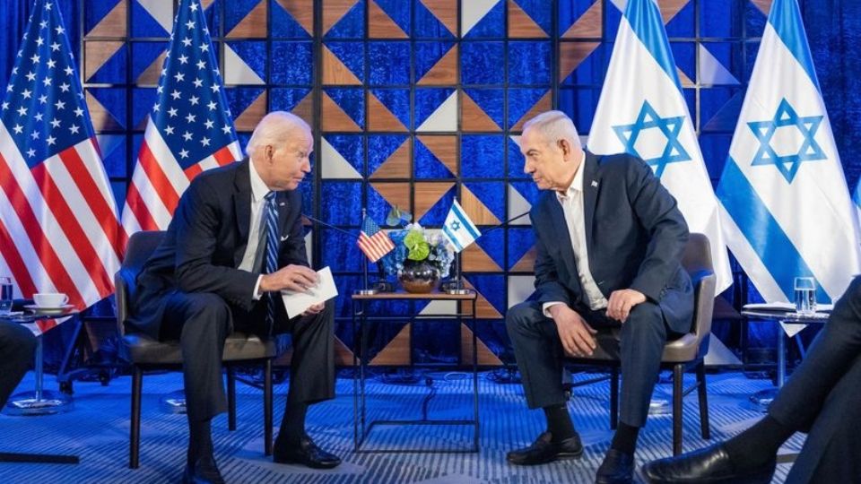 Joe Biden e Netanyahu em reunião nesta quarta-feira (18)