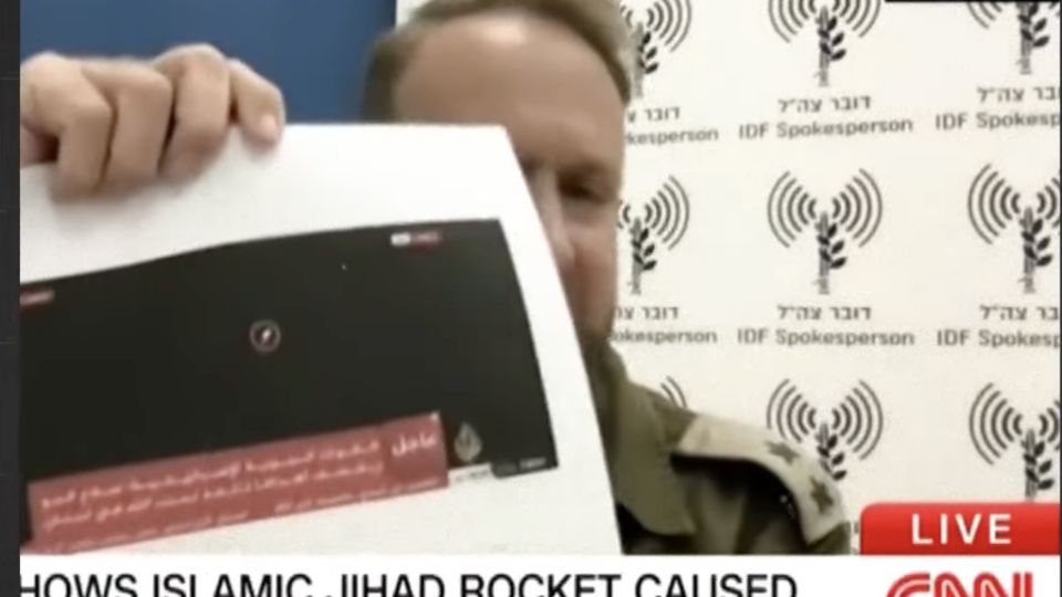 Um porta-voz do Exército de Israel usou imagens da Al Jazeera para acusar a Jihad Islâmica na CNN, mas foi desmentido pela emissora árabe