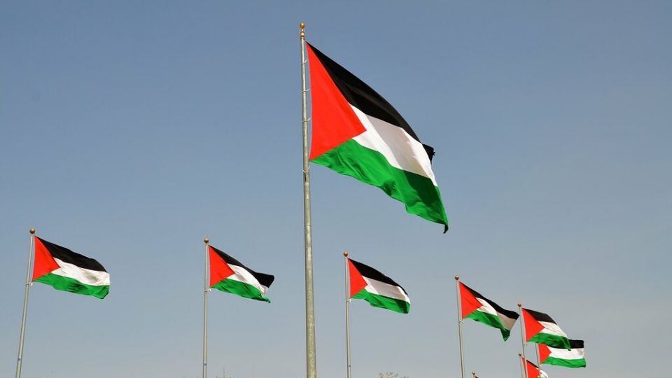 Bandeiras palestinas na Cisjordâni