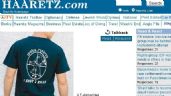 Na camiseta de soldado de Israel, uma grávida palestina e a inscrição: 'Um tiro, duas mortes'