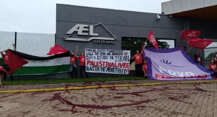 Manifestantes protestam em frente a empresa de segurança ligada a Israel: "boicote"