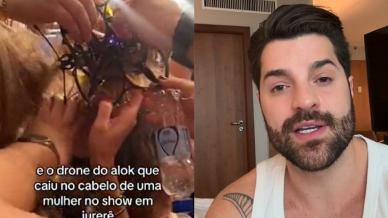 Durante show de Alok, drone cai e enrosca no cabelo de fã