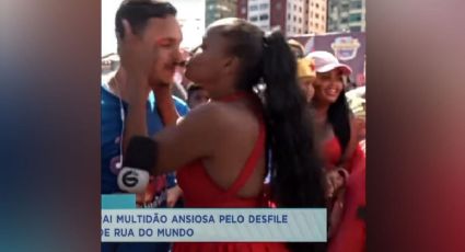 VÍDEO: Mulher beija repórter de afiliada da Record à força no Recife