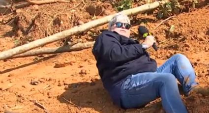 VÍDEO: Datena viraliza ao afundar na lama e cair em reportagem em São Sebastião