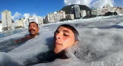 VÍDEO: Surfista passa sufoco, mas filma o próprio resgate após quase se afogar