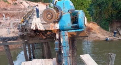 VÍDEO: Ponte cede e caminhão fica pendurado no Pará