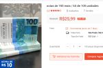 Shopee vende pacotes de notas falsas de R$ 100 por R$ 25,99