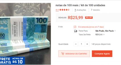 Shopee vende pacotes de notas falsas de R$ 100 por R$ 25,99