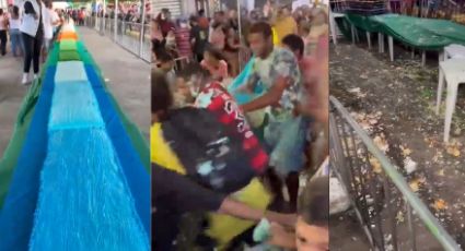 VÍDEO: Moradores brigam por bolo gigante em festa de cidade no Ceará