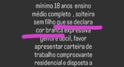 Exigência misógina e racista em anúncio de emprego revoltou a Bahia