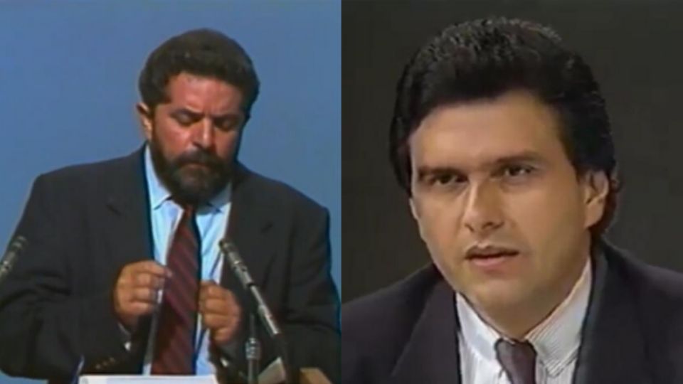 Caiado e Lula durante eleições de 1989