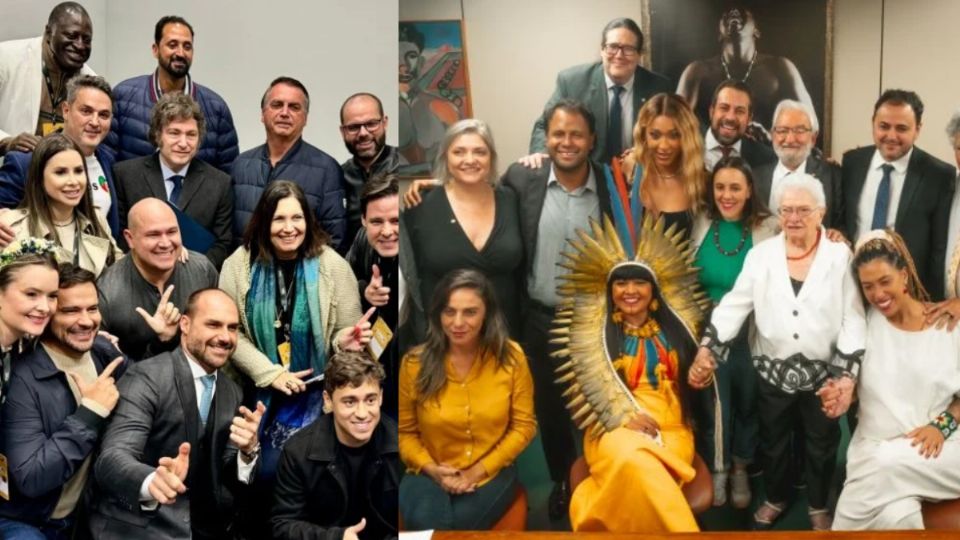Bancada bolsonarista e bancada do PSOL na Câmara Federal