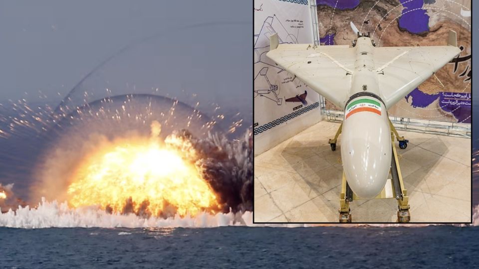 Teste com uma bomba termobárica no mar e os drones que o Irã repassou à Rússia.