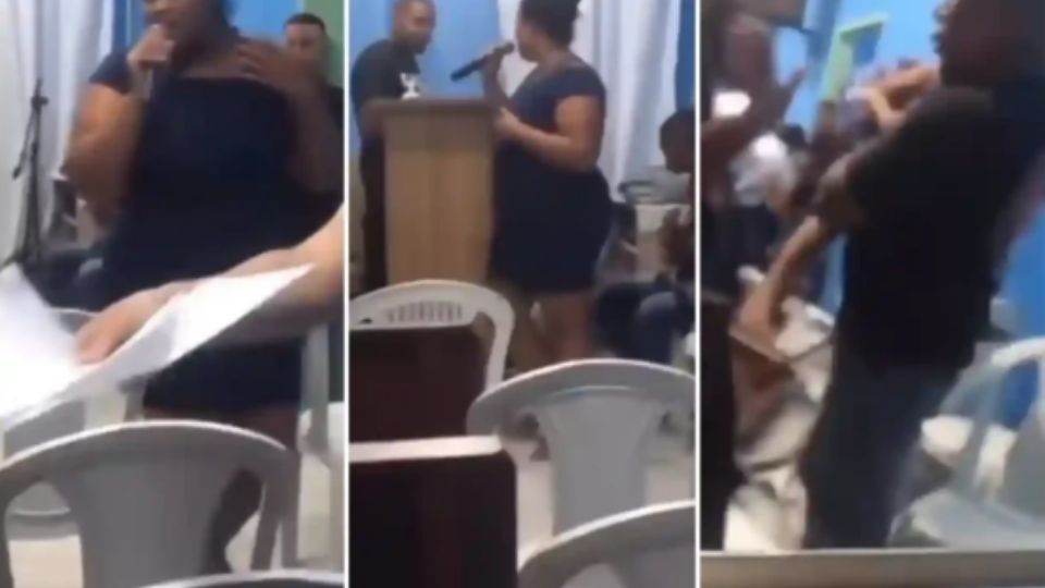 Cenas do vídeo em que a mulher expõe seu marido por traição