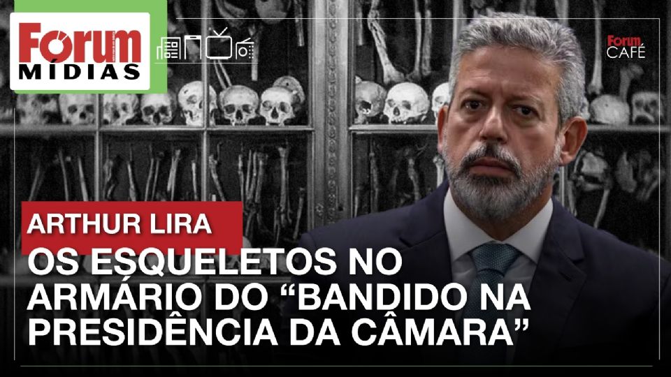 Arthur Lira com várias caveiras às suas costas