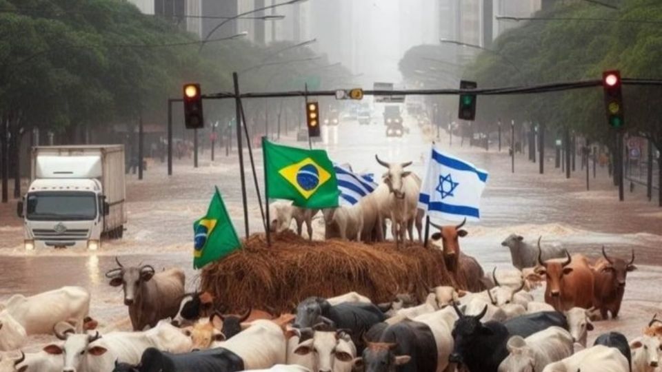 Montagem feita por IA brinca com 'Carnagado' na Paulista