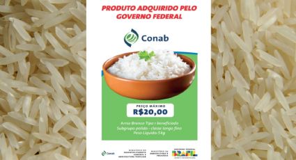 Arroz importado pelo governo já tem rótulo e custará R$ 20 o pacote de 5kg