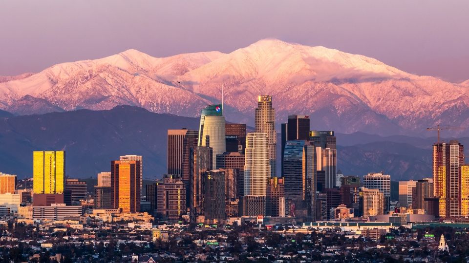 Vista da cidade de Los Angeles, na Califórnia, sede das Olimpíadas de 2028