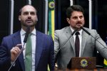 Delegados acionam Justiça contra Eduardo Bolsonaro e Marcos do Val por ataques à PF