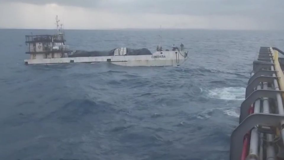 Navio Concórdia em gravação antes de seu naufrágio