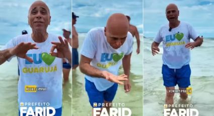 VÍDEO: prefeito do Guarujá bebe água do mar contaminada para provar que não tem virose