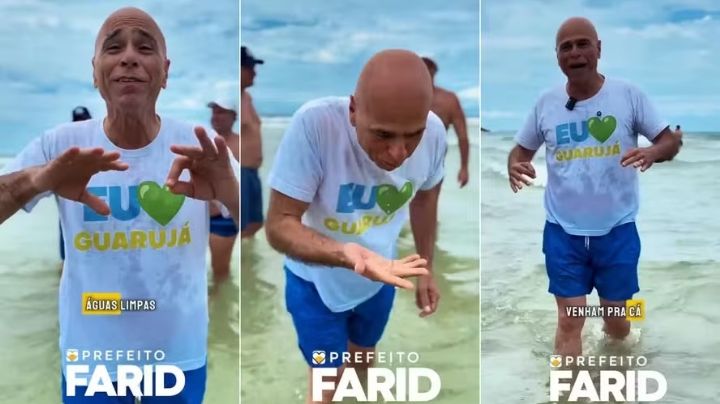 VÍDEO: prefeito do Guarujá bebe água do mar contaminada para provar que não tem virose