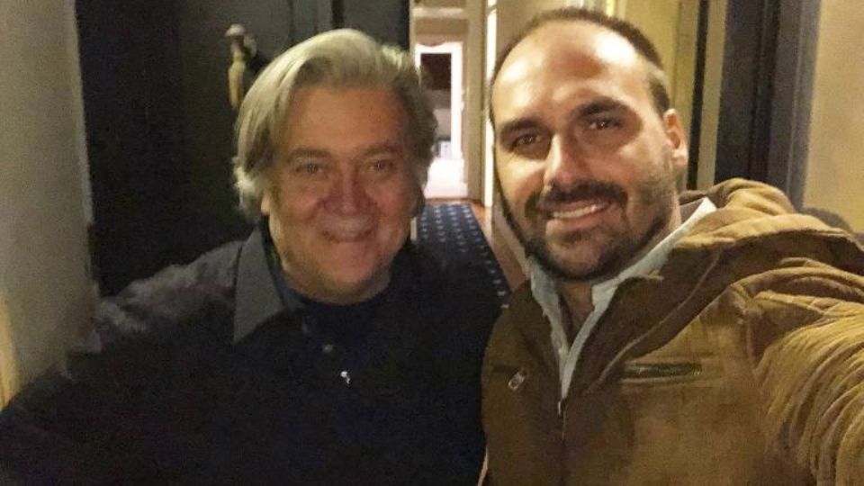 Steve Bannon e Eduardo Bolsonaro