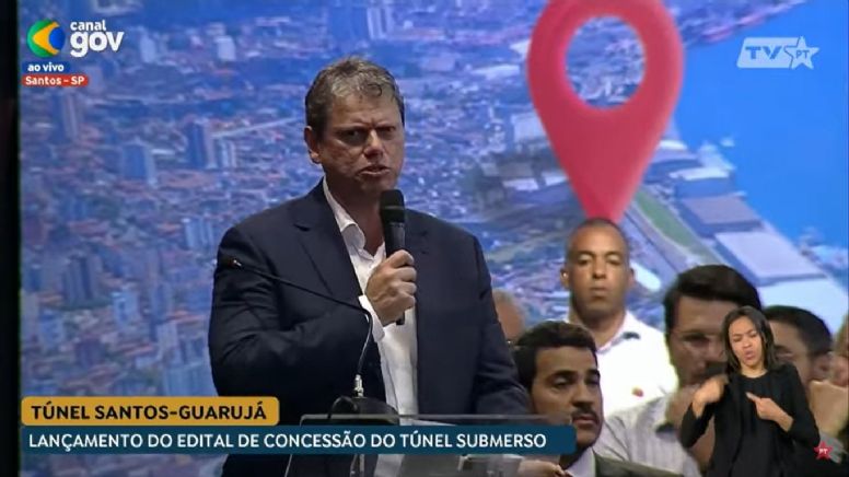 Tarcísio agradece a Lula parceria para construção de túnel Santos-Guarujá