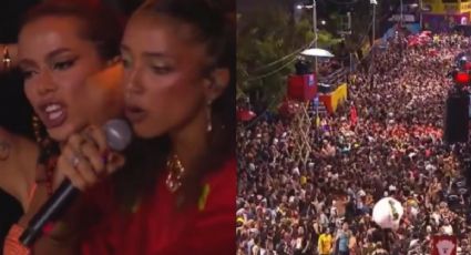 VÍDEO: BaianaSystem, Anitta e Alice Carvalho puxam coro de "sem anistia" com multidão em Salvador