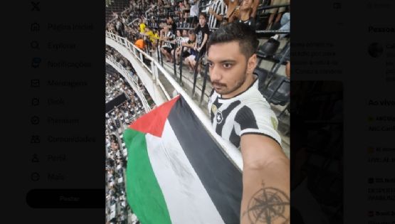 Torcedor afirma ter sido expulso de estádio por estar com bandeira da Palestina