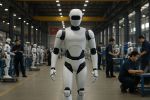 Foto ilustrativa de la nota titulada: China acelera revolução industrial com robôs humanoides