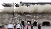 Foto ilustrativa de la nota titulada: VÍDEOS: Torre de 650 anos desaba e turistas escapam por pouco na China